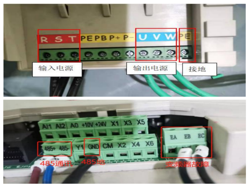 国产变频器ES120K永磁同步变频器空压机调试-变频器接线